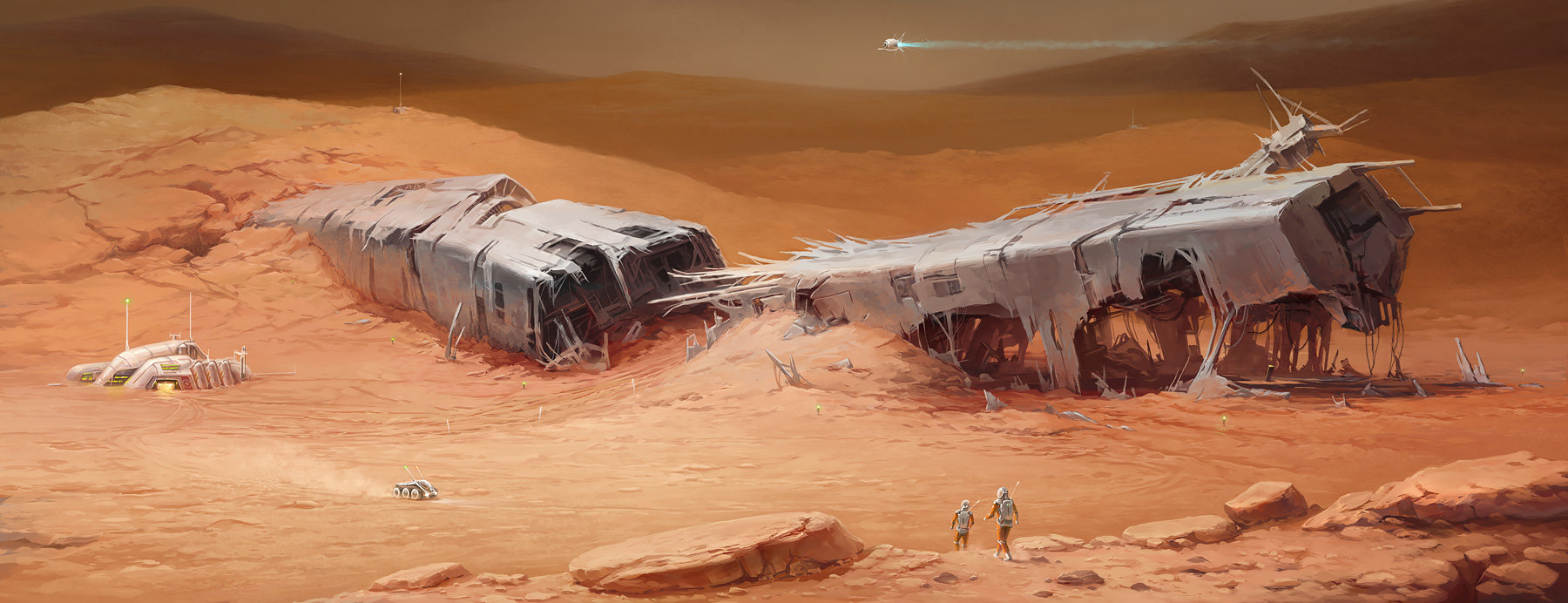 Картины фантастика Марс развалины